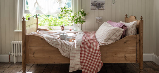 Mineral Red Ticking Stripe bedding