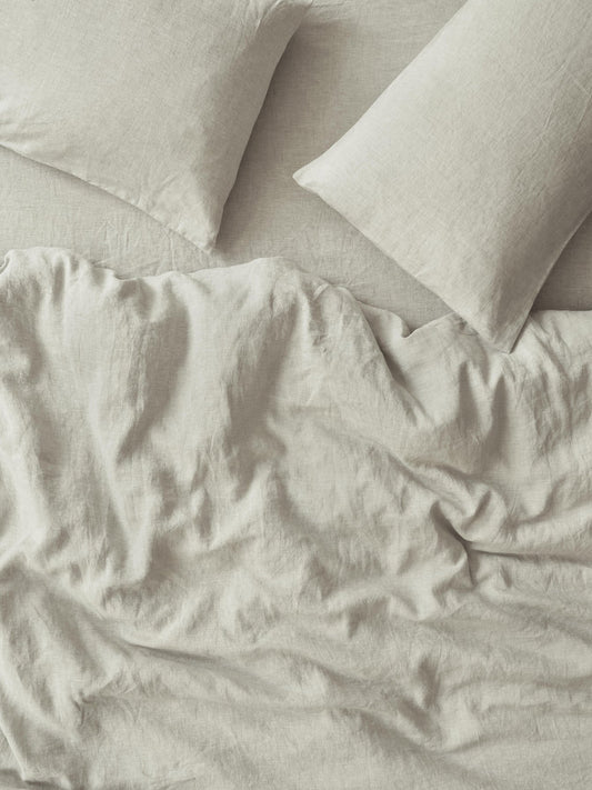 Oatmeal Linen Blend Duvet Cover