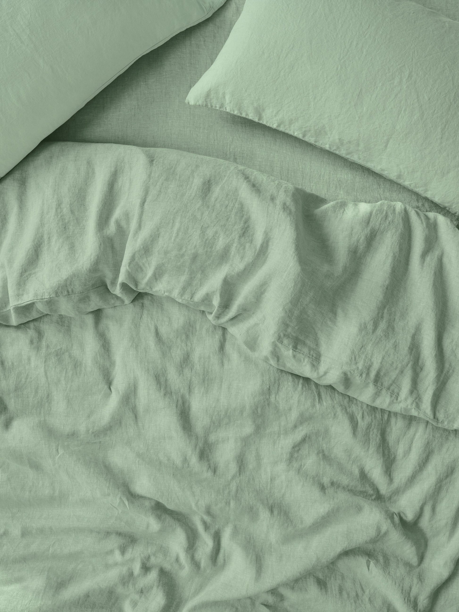 Sage Green 100% Linen Duvet Cover