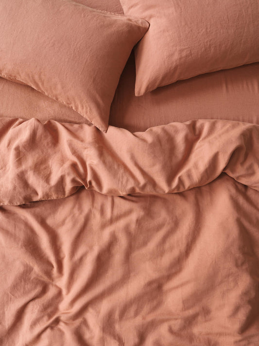 Warm Clay 100% Linen Duvet Cover