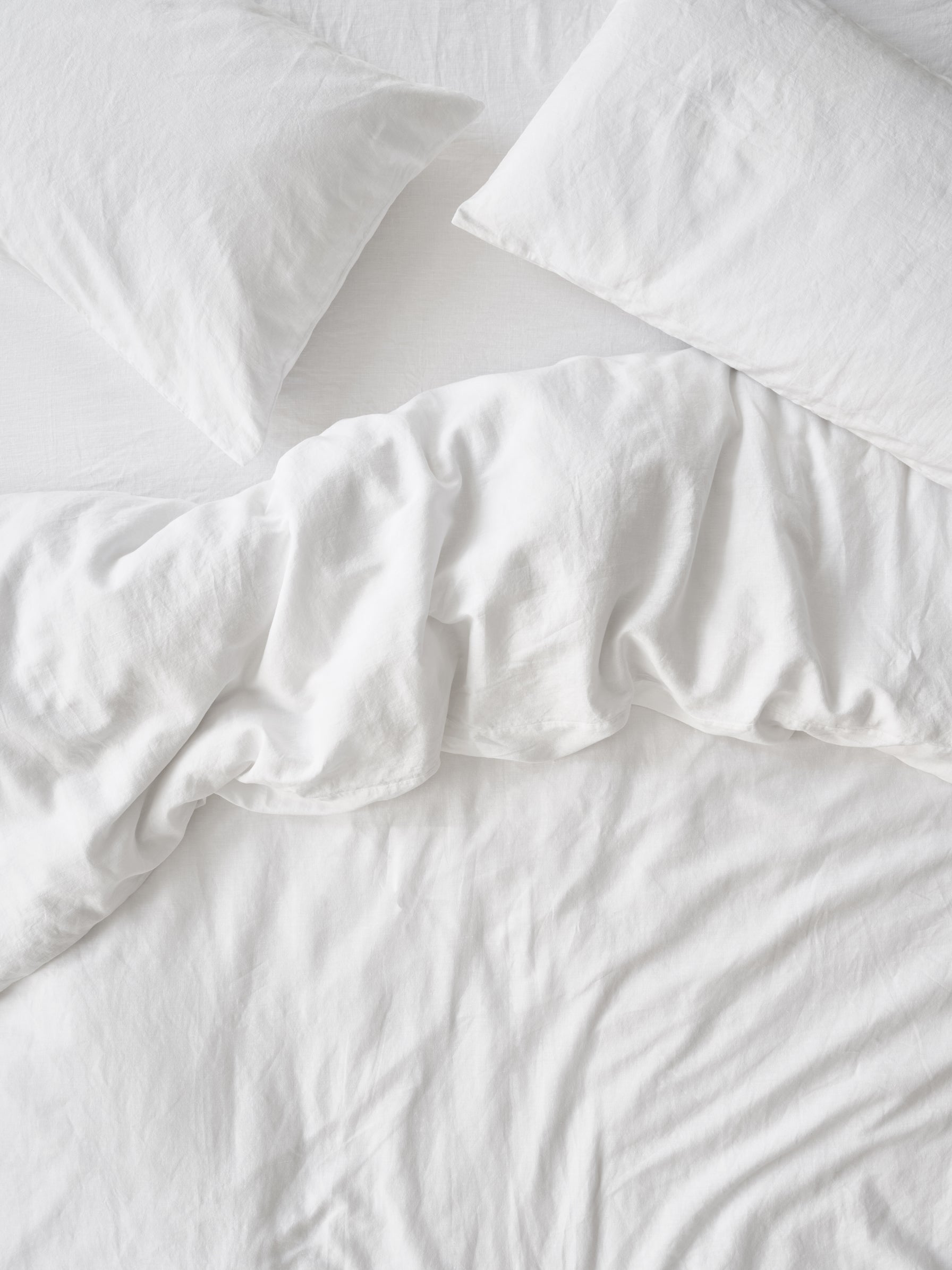 White Linen Blend Duvet Cover