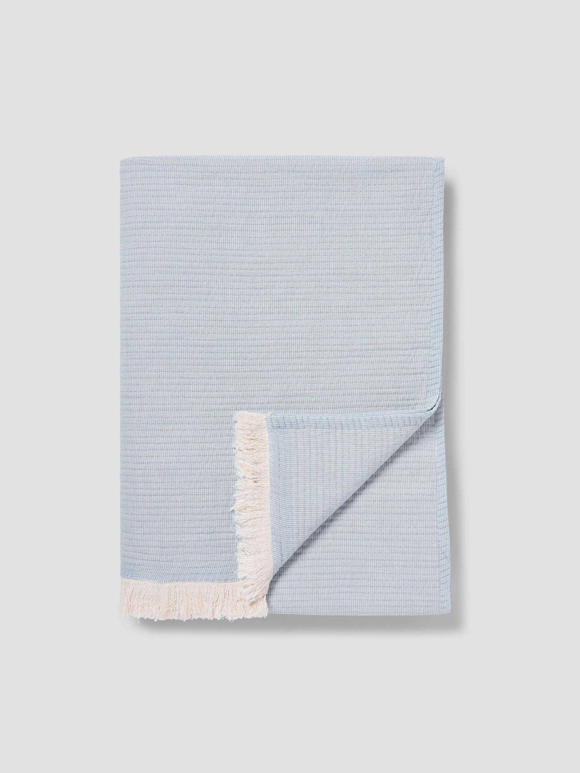 Dusk Blue Cotton Textured Throw