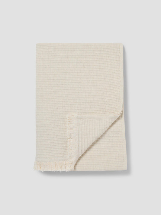 Oatmeal Cotton Textured Throw