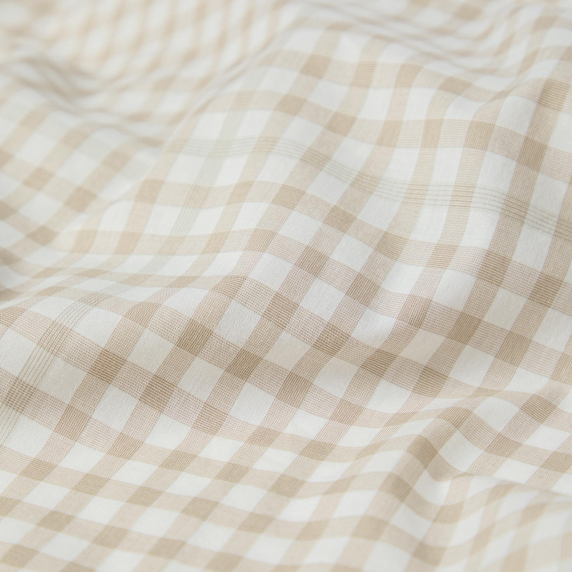 Cafe au Lait Small Gingham Cotton Pillowcase (Pair)