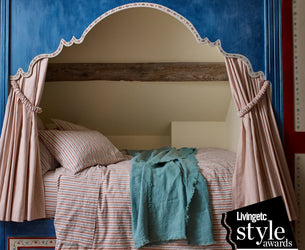 Warm Clay Somerley Stripe Linen Blend Duvet Cover