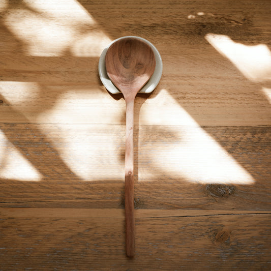 Natural Acacia Wood Round Spoon