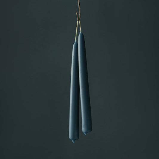 Dove Blue Beeswax Dining Candles Set of 2