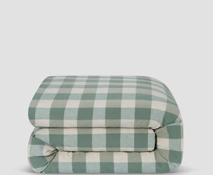 Elm Green Emsworth Check Linen Blend Duvet Cover