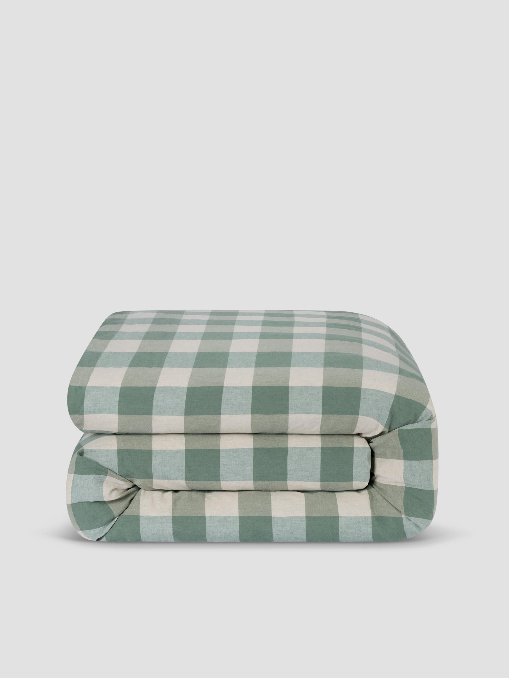 Elm Green Emsworth Check Linen Blend Duvet Cover