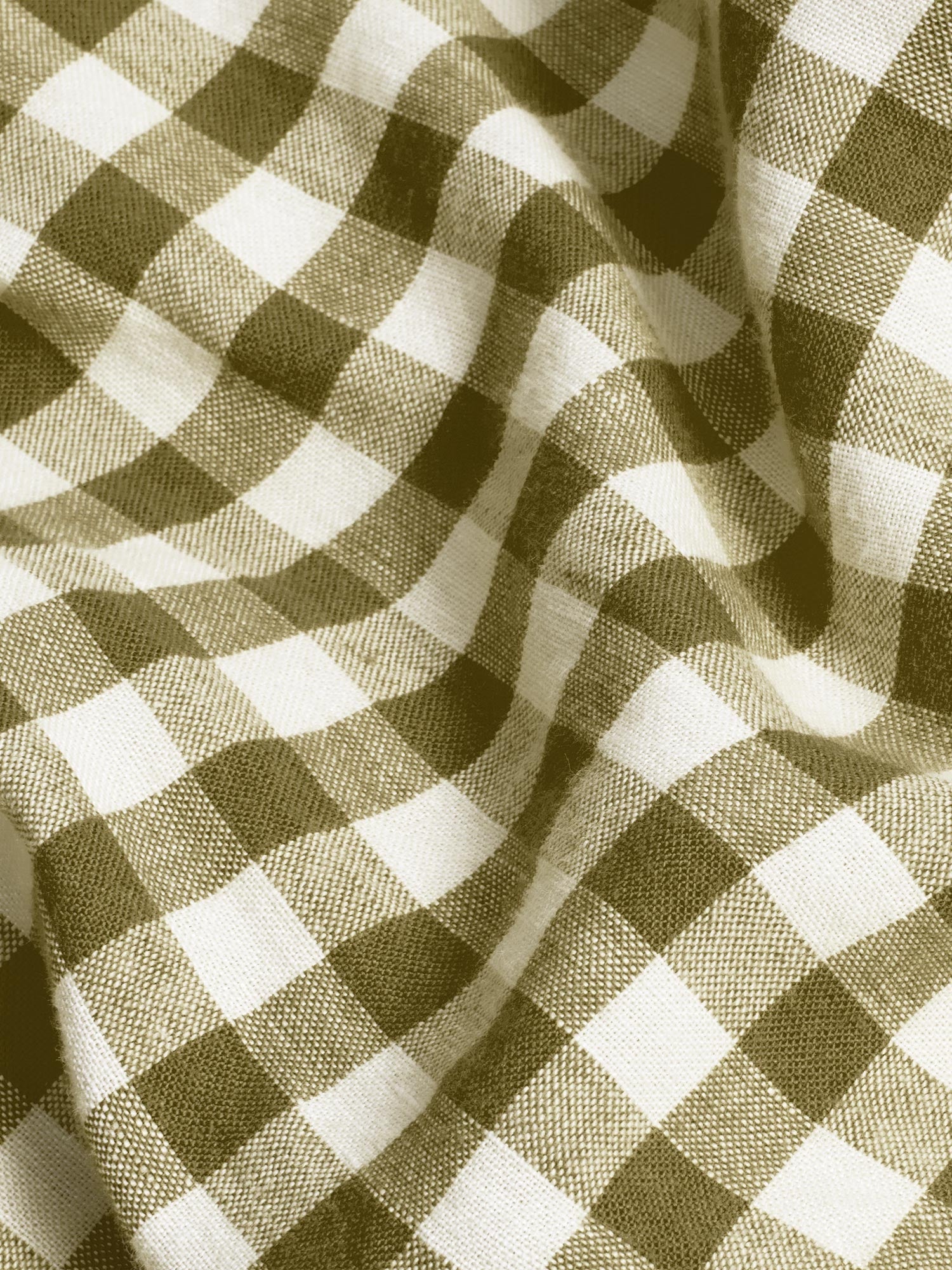 Botanical Green Gingham 100% Linen Pillowcases (Pair)