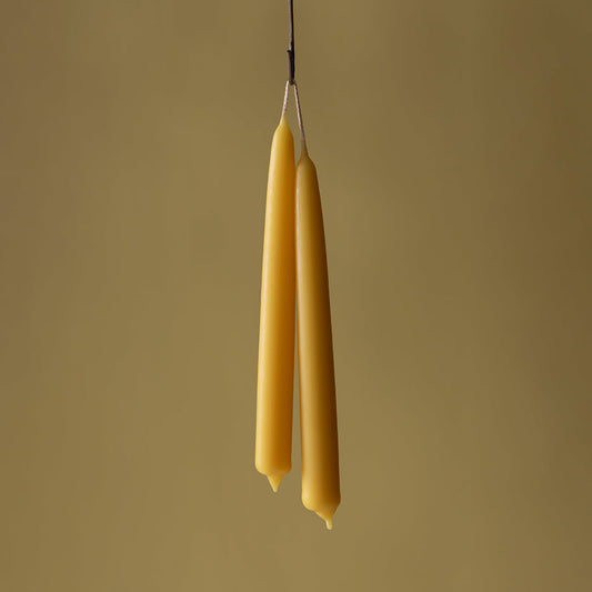 Goldenrod Beeswax Dining Candles Set of 2