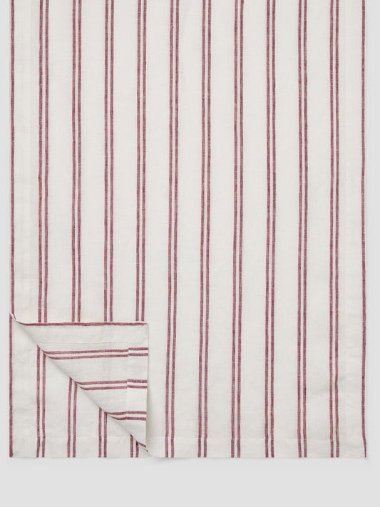 Rhubarb Kemptown Stripe Linen Blend Table Runner