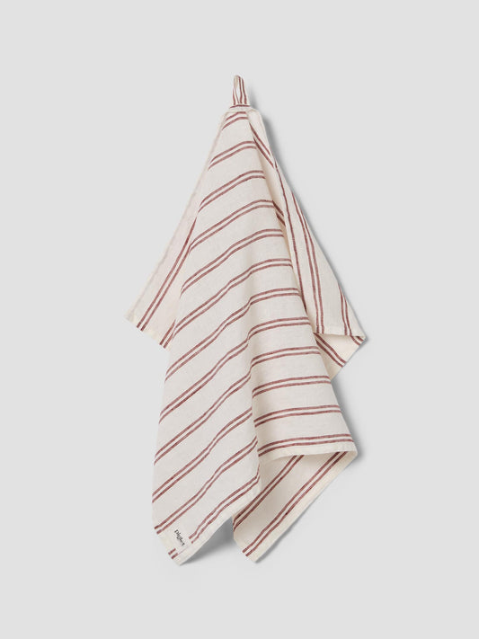 Rhubarb Kemptown Stripe Linen Blend Tea Towel