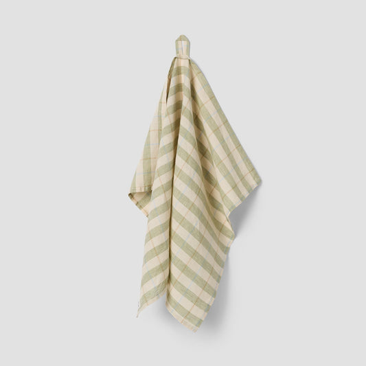 Pear Small Gingham 100% Linen Tea Towel