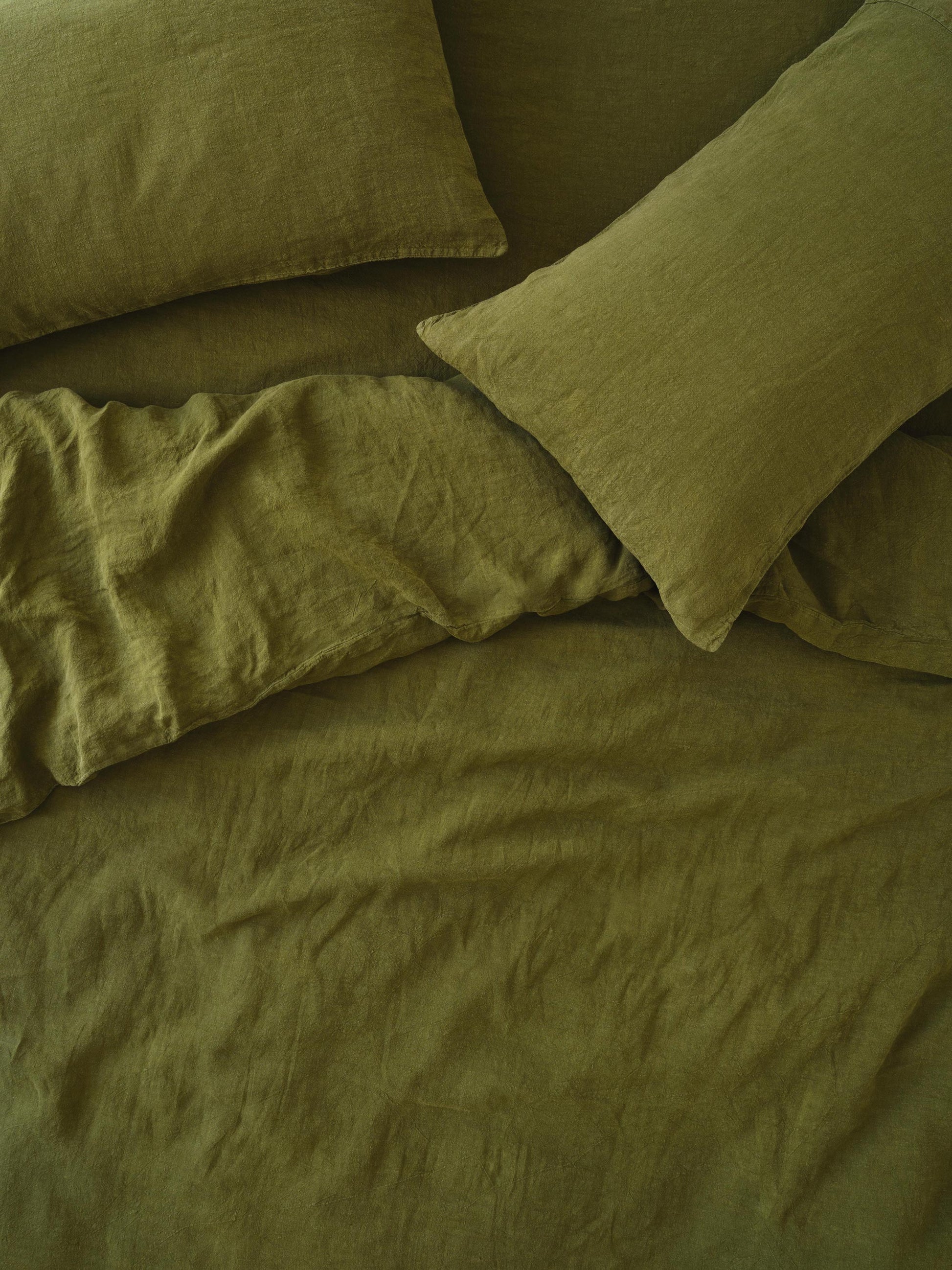Botanical Green 100% Linen Duvet Cover