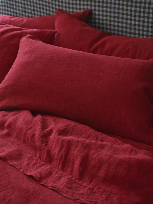 Rhubarb Linen Blend Pillowcase (Pair)