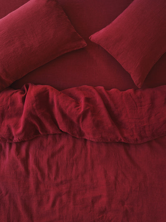 Rhubarb 100% Linen Duvet Cover