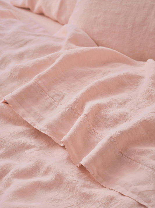 Rose Linen Blend Flat Sheet