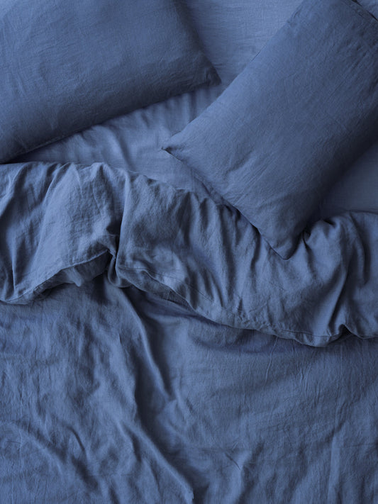 Blueberry Linen Blend Duvet Cover