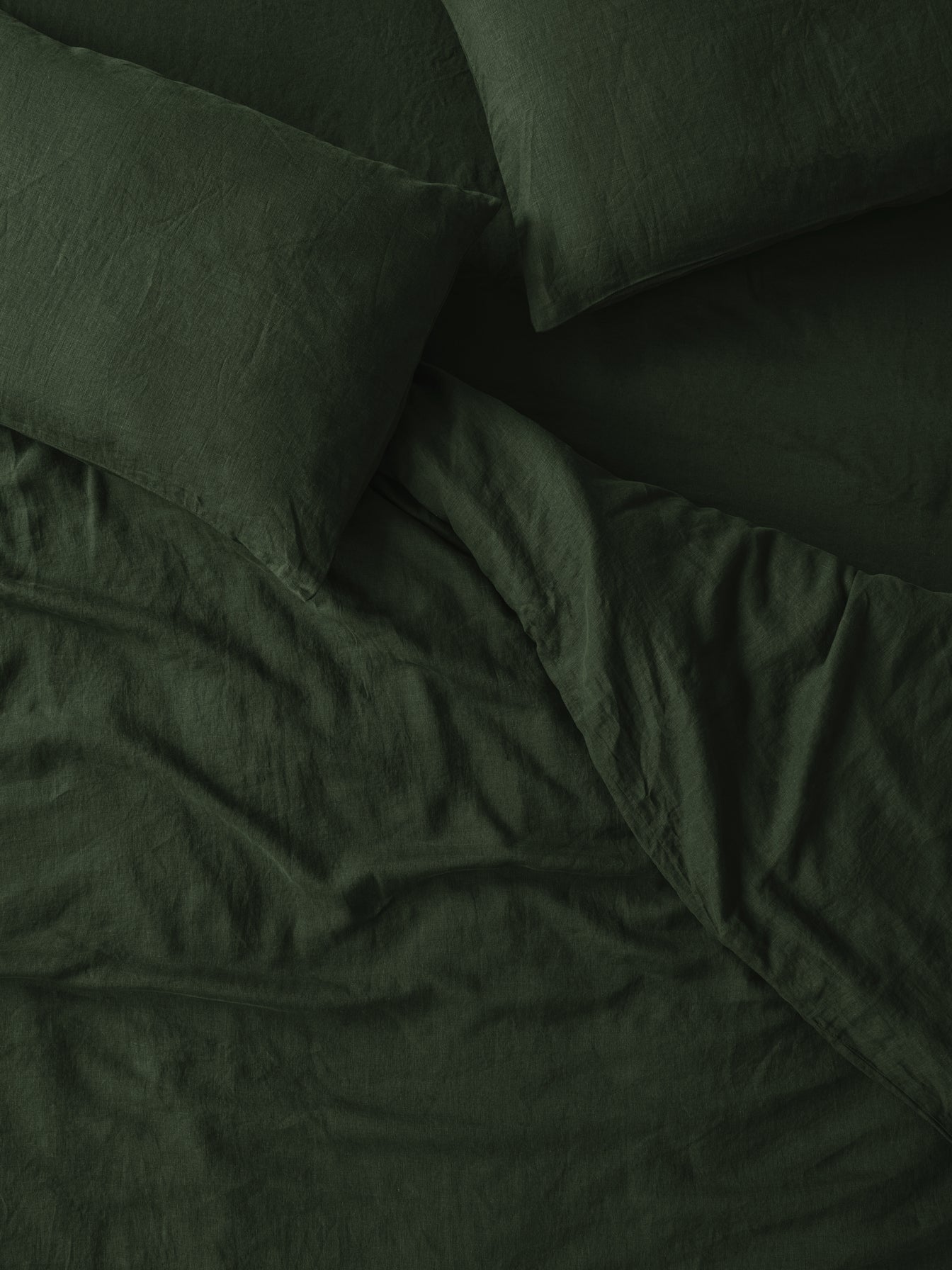 Fern Green Linen Blend Duvet Cover