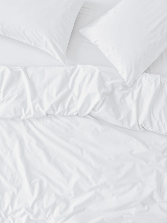 White Washed Cotton Percale Duvet Cover