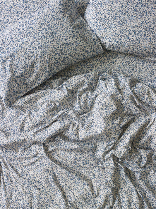 Blue Mini Meadow Cotton Duvet Cover