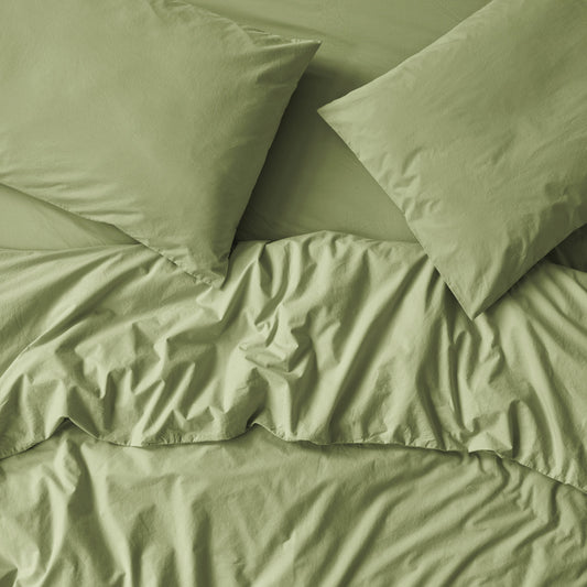 Pear Washed Cotton Percale Duvet Cover