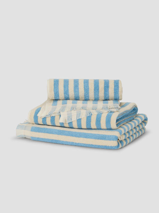Coastal Blue Pembroke Stripe Cotton Towels