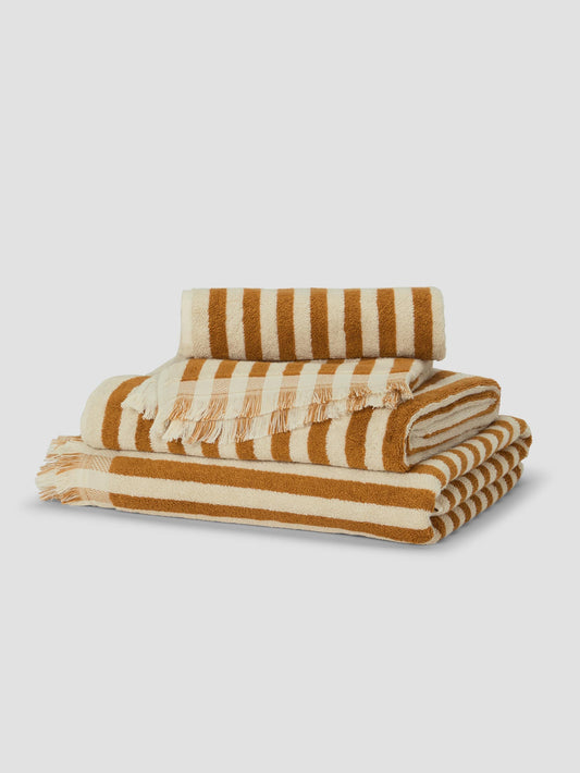 Russet Yellow Pembroke Stripe Cotton Towels