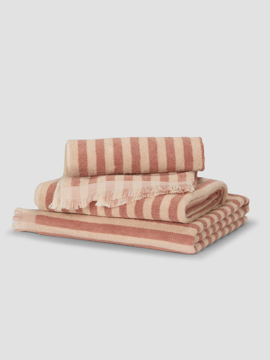 Sand Shell Pembroke Stripe Cotton Towels