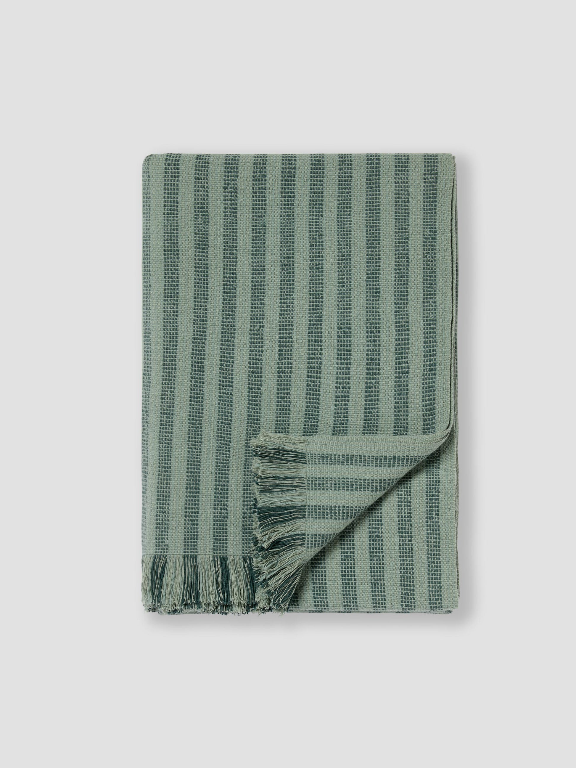 Pine Green Pembroke Stripe Wool Throw