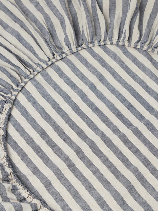 Atlantic Pembroke Stripe Linen Blend Fitted Sheet