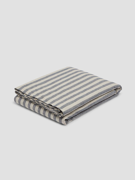 Atlantic Pembroke Stripe Linen Blend Flat Sheet