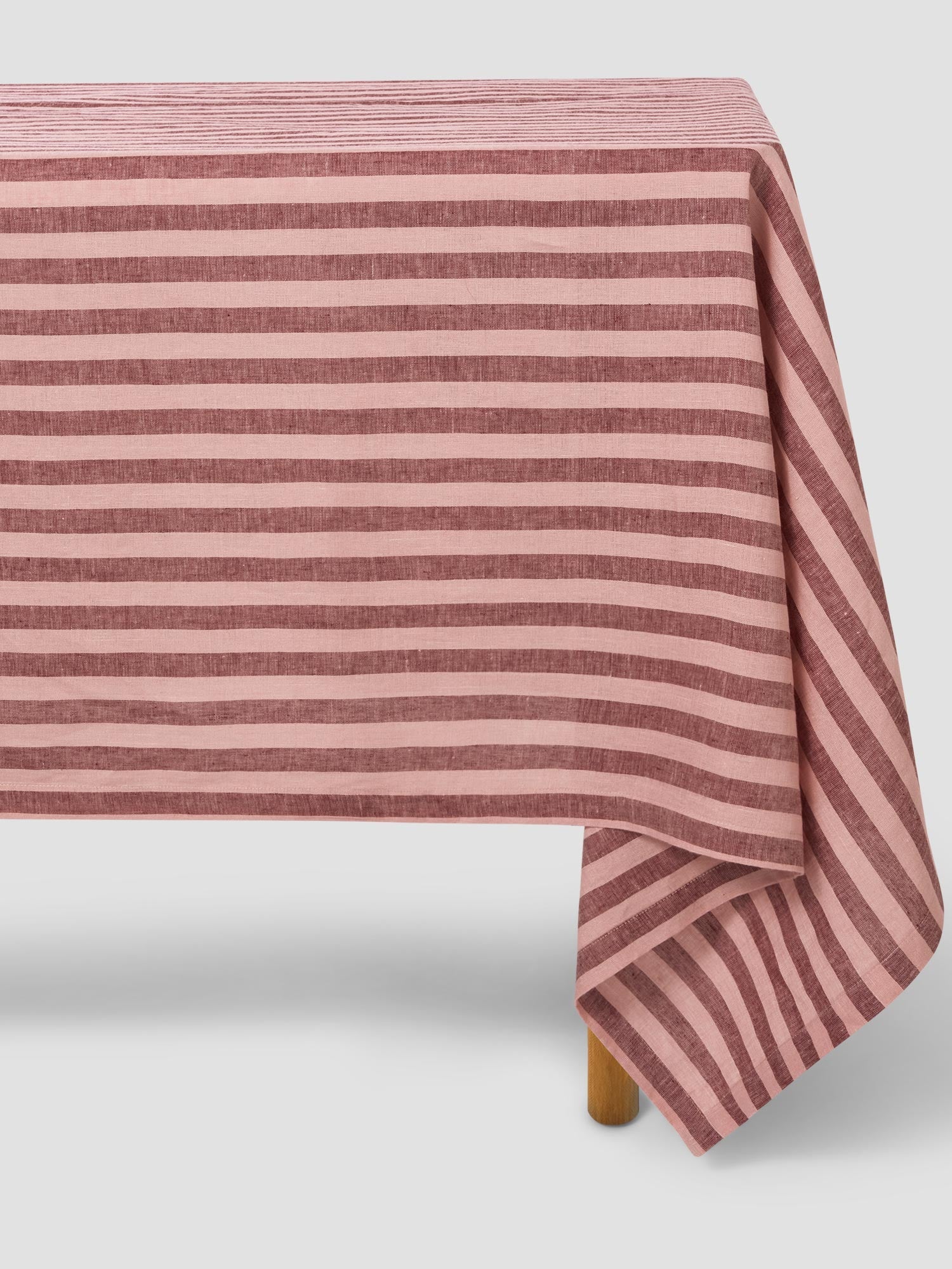Rhubarb & Rose Pembroke Stripe Linen Blend Tablecloth