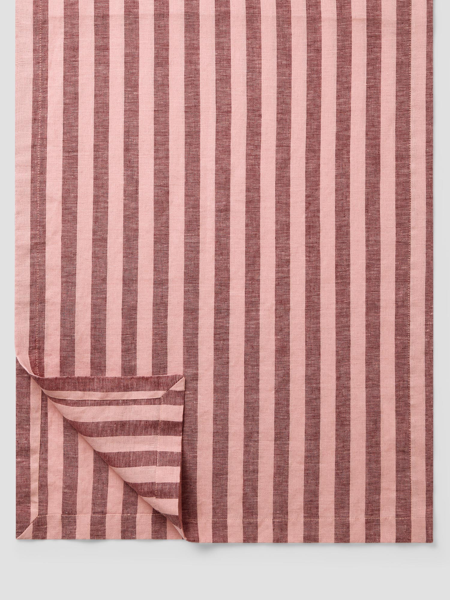 Rhubarb & Rose Pembroke Stripe Linen Blend Table Runner
