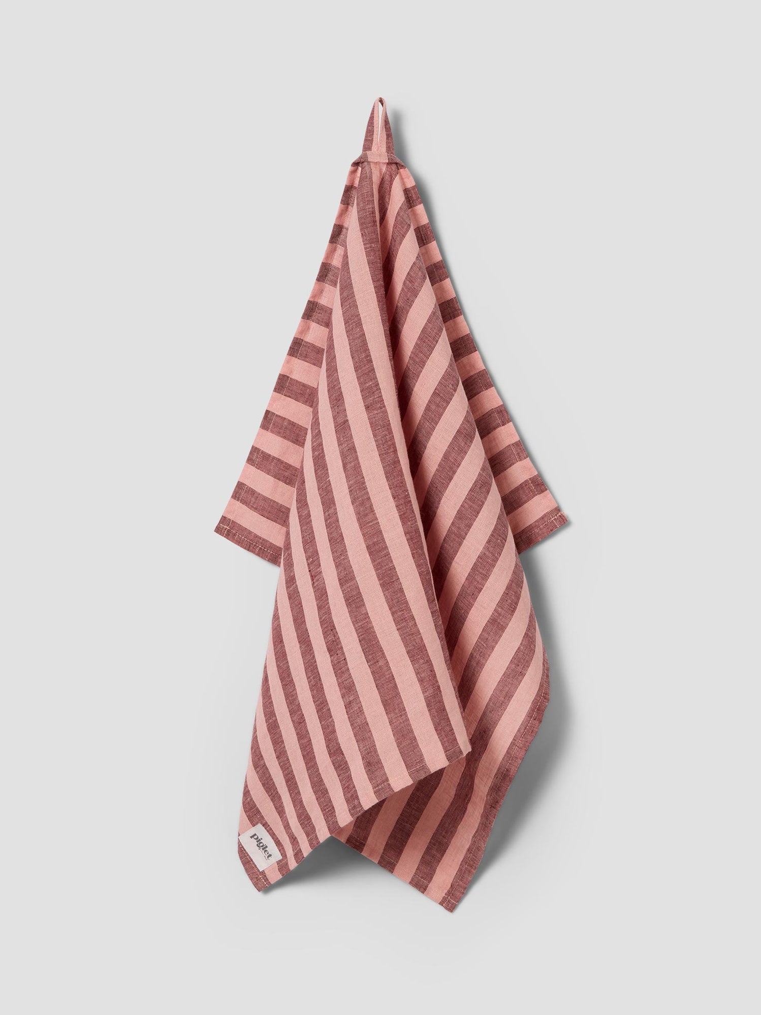 Rhubarb & Rose Pembroke Stripe Linen Blend Tea Towel