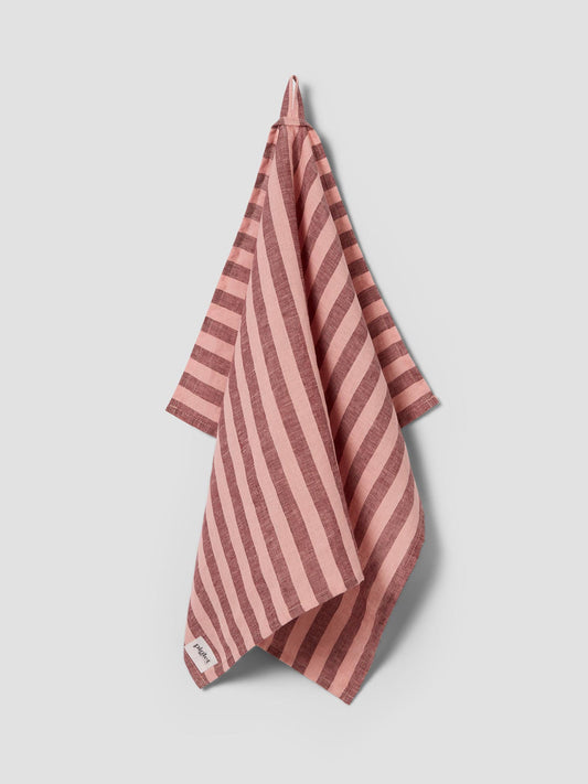 Rhubarb & Rose Pembroke Stripe Linen Blend Tea Towel