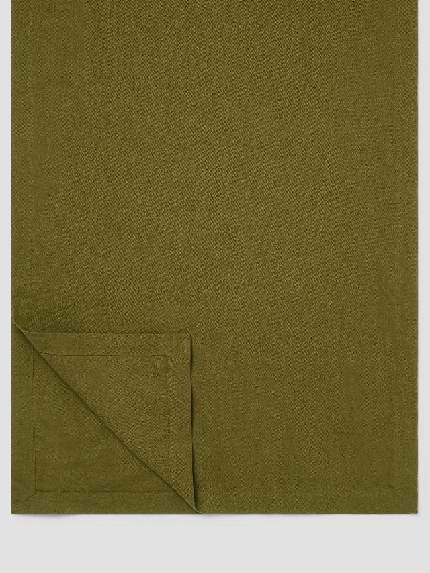 Botanical Green Linen Blend Table Runner