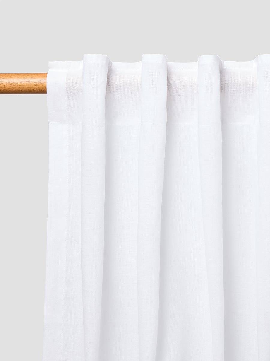 White Linen Blend Curtain (Pair)