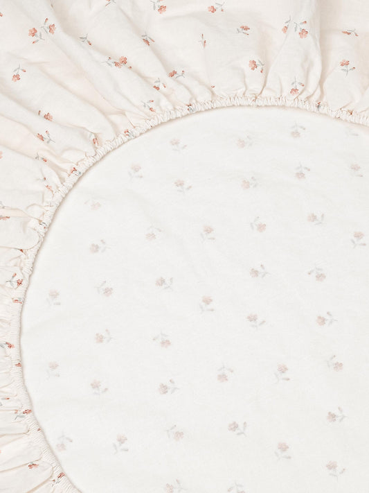 Pearl Posy Bud Linen Blend Fitted Sheet