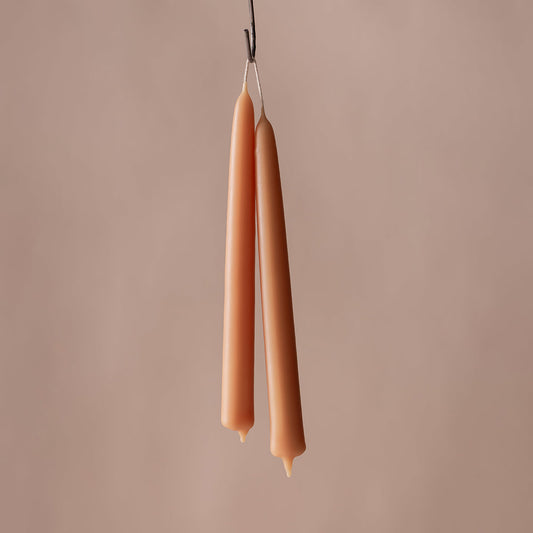 Peach Blossom Beeswax Dining Candles Set of 2