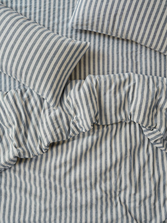Atlantic Pembroke Stripe Linen Blend Duvet Cover