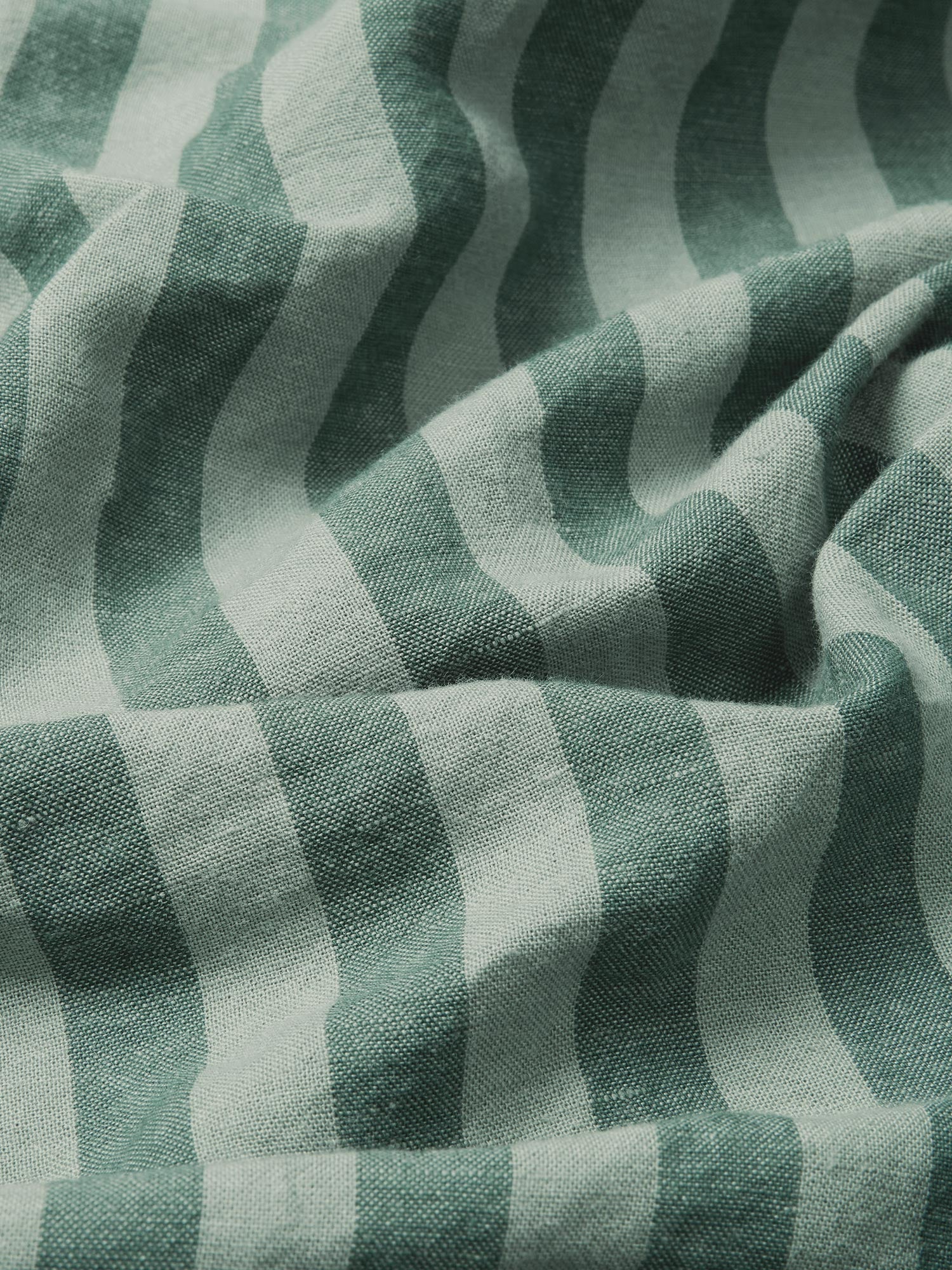 Pine Green Pembroke Stripe 100% Linen Duvet Cover