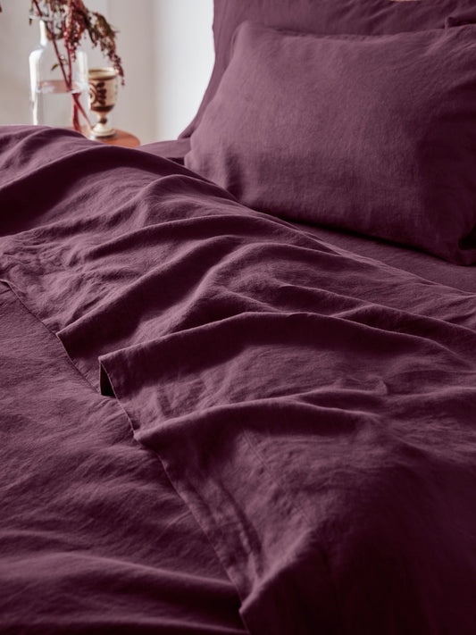 Berry Linen Blend Flat Sheet