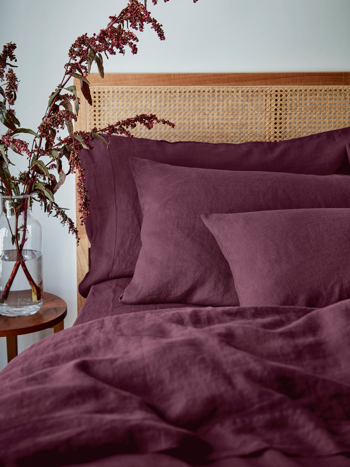 Berry Linen Blend Pillowcases (Pair)