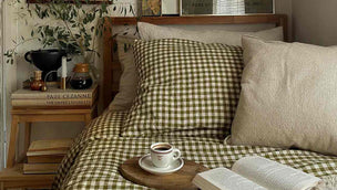 Botanical Green Gingham Linen Bedtime Bundle