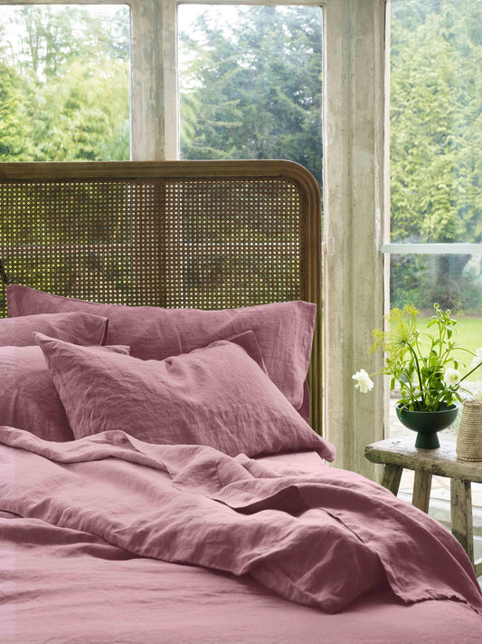 Raspberry Linen Blend Pillowcases (Pair)