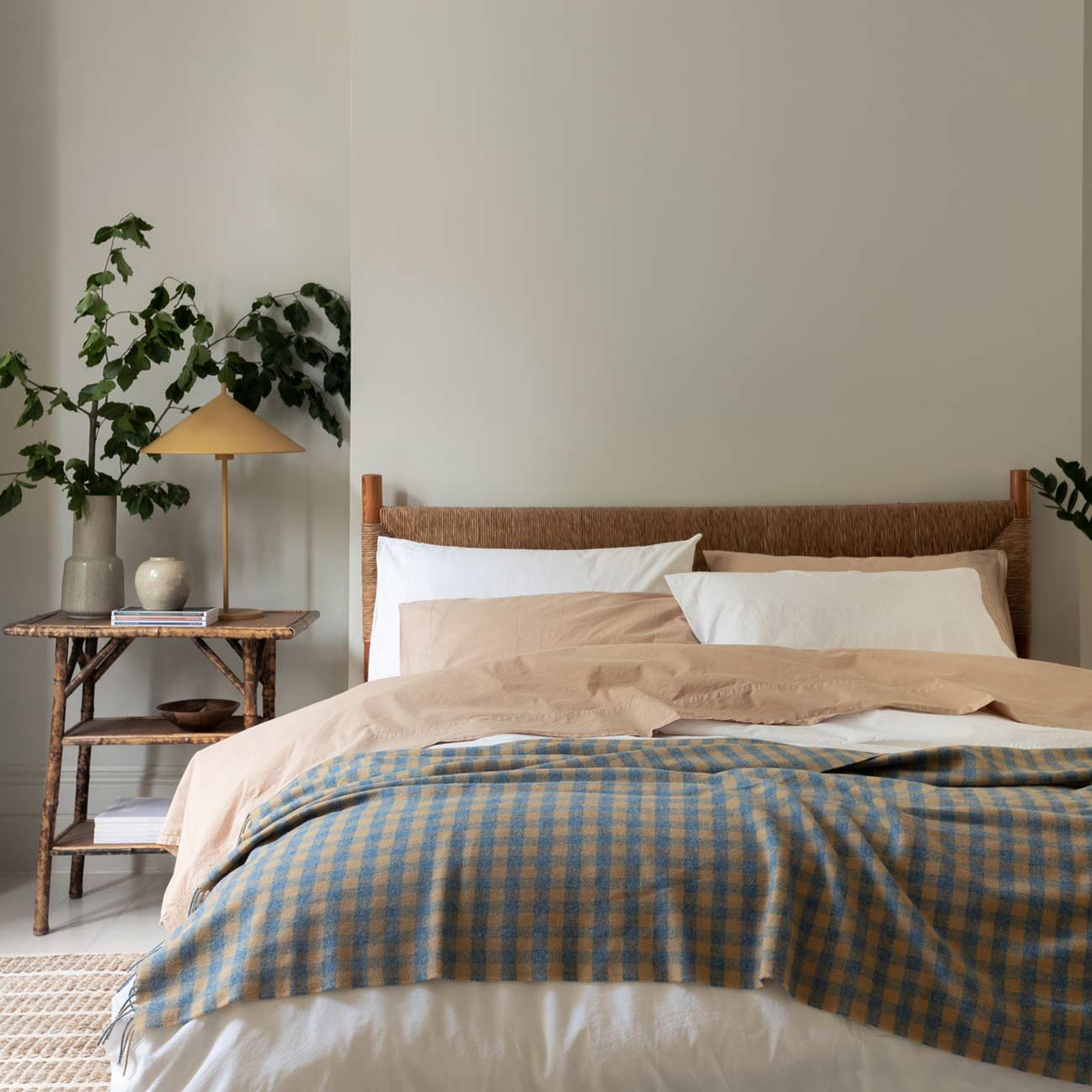 Cafe au Lait Washed Cotton Percale Flat Sheet - Piglet in Bed