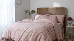 French Rose Washed Cotton Percale Bedding