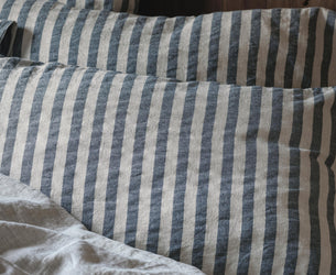 Atlantic Pembroke Stripe Linen Blend Pillowcases (Pair)
